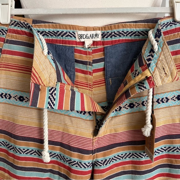 3RD & ARMY Southwest Stripe Drawstring Shorts Men’s Size 34 Boho Festival Style - Picture 4 of 16